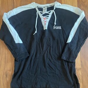 PINK Victoria's Secret Black and White Hoodie